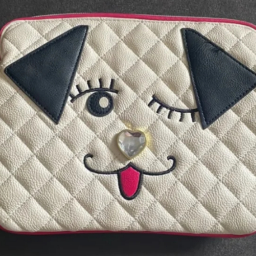 Betsey Johnson Dog or puppy wristlet pockets inside
